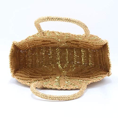  YUANLIFANG Women Woven Round Rattan Straw Bag Beach Circle Handbag Summer Handmade Retro Knitted Gold Silver Messenger Bags