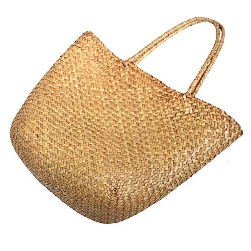  YUANLIFANG Leisure Straw Bag Braided Handbag Summer Handmade Large Capacity Natural Wicker Tote Bags Big Woven Rattan Beach Bags Woman