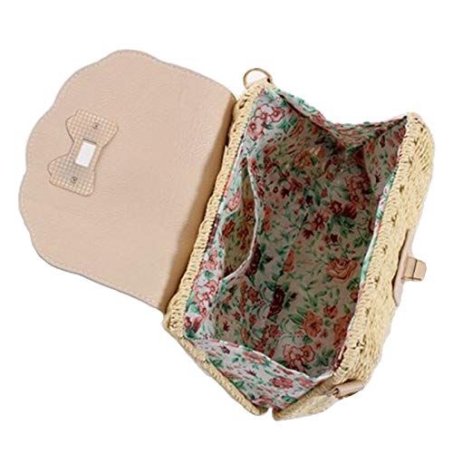  YUANLIFANG Women Straw Bag Female Rattan Beach Shoulder Bag Lady Handmade Candy Color Crossbody Bags Basket