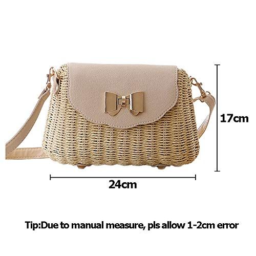  YUANLIFANG Women Straw Bag Female Rattan Beach Shoulder Bag Lady Handmade Candy Color Crossbody Bags Basket