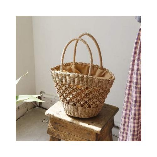  YUANLIFANG Beach Handbags Ladies Hand Bag Tote Travel Clutch Hollow Straw Bag Women Summer Wicker Basket Bag