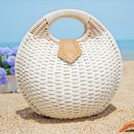 YUANSS Elegant Rattan Weaved Bag Shell Shape New Summer Beach Bags Straw Tote Girl Lady Handbag Storage Basket Casual Leisure Hasp