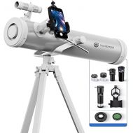 Telescope for Adults 76mm Aperture 700mm Astronomy High Powered Professional Focal Length Scope for Adults with Tripod Phone Adapter Silver