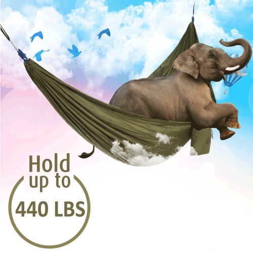  YUEDGE Double Camping Hammock with Hammock Tree Straps, Portable Lightweight and Compact Mosquito Hammocks for Backpacking, Travel, Beach, Yard
