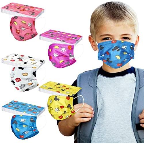  YUESUO 50PCS Kids Disposable Face_Mask Children 3Ply Earloop Breathable Kids Face_Mask Boys Girls Outdoor School