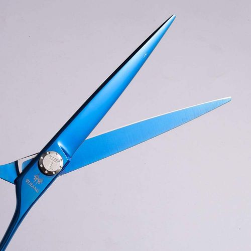  YUHUA-WL-Scissors Trimming Scissors 7 Inch Beauty Pet Hairdressing Scissors Flat Shear, Pet Groomer Special Beauty Tools Scissors Cutting Tools (Color : Blue)