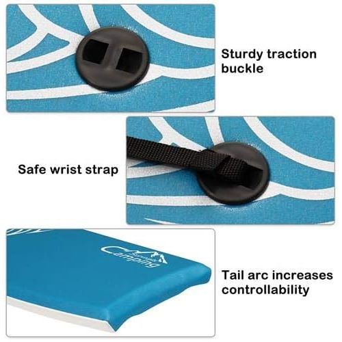  YUIOP Kids Body Boards for Beach, Lightweight Bodyboard with EPS Core, XPE Deck and Slick Bottom, Beginner Bodyboard with Leash and Wrist Rope for 14+