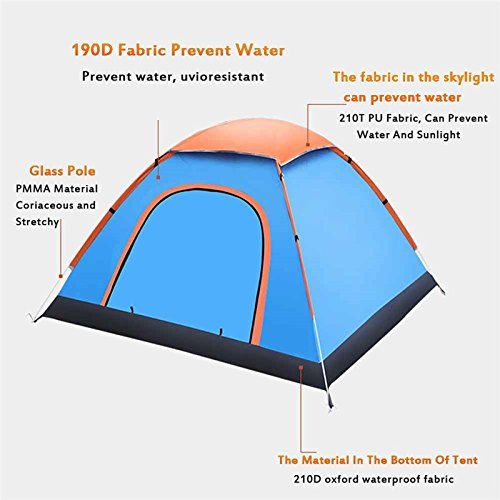  YUIOP 2 Person Dome Tent, Camping Tent,4 Season Backpacking Tent, Automatic Pop Up Tent Family Tent Lightweight for Outdoor Sports