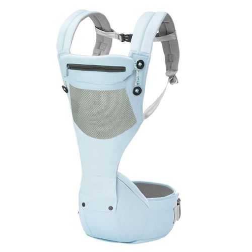  YUMEIGE Carriers Carriers，Summer，Foldable Head Pad，Baby Slings，Comes with a Windproof Cap，Baby Hip Seat Carrier，0-12 Months 20kg Waist 110cm / 43.3 Inches. (Color : Blue)