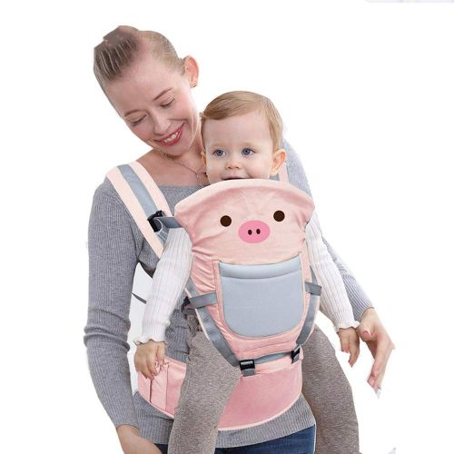  YUMEIGE Carriers Soft Baby Carriers，with Storage Bag，Baby Hip Seat Carrier，3-36 Months ，Carriers，24kg/62.9lb Black, Green, Pink, Yellow (Color : Pink)