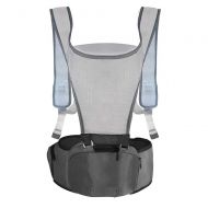 YUMEIGE Carriers Sling Baby Carrier，high Toughness Oxford，Carry Ways Carrier Sling，Light Effortless，Baby Hip Seat Carrier，0-36 Months 14.9kg Waist 25.5-46.4 Inches. (Color : Gray)