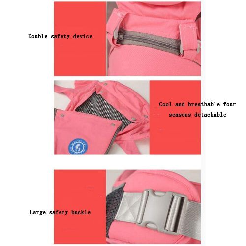  YUMEIGE Carriers Back Carriers,with Sunshade and Storage Bag，Baby Hip Seat Carrier,0-48 Months 25kg，Baby Hip Seat Carrier,Waistline 27.5-47.2 Inches. (Color : Pink)