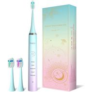 Electric Toothbrushes, YUNCHI Y7 Sonic Toothbrush, Sonic Toothbrush with 5 Modes 4 Hours Charging Last 30 Days, 40,000 Brush Strokes per Min (Blue + 3 Brushes)