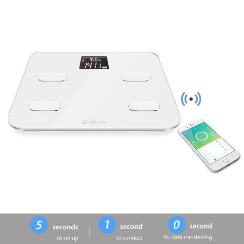  YUNMAI Yunmai Bluetooth 4.0 Smart Scale and Body Fat Monitor, White