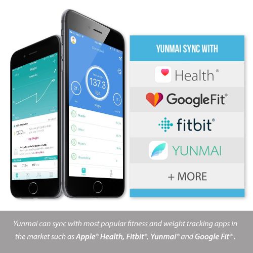  YUNMAI Yunmai Bluetooth 4.0 Smart Scale and Body Fat Monitor, White