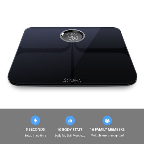  YUNMAI Premium Smart Scale - Body Fat Scale with New Free APP & Body Composition Monitor with...