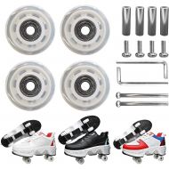 YUNWANG 4 Pack 36mm x 11mm Quad Roller Skates Wheels Replacements PU Wear-Resistant Wheels for Double Row Deformation Skating Shoes