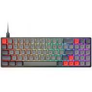 Yunzii SK71 71 Keys Hot Swappable Wired Mechanical Keyboard with RGB Backlit, Optical Switch, PBT Keycap, NKRO, Type-C Cable for Win/Mac/Gaming (Gateron Optical Red, Black)