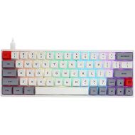 YUNZII SK61S Grey Wireless 60% Keys NKRO Gateron Optical Switch RGB Backlight Programmable Mechanical Gaming Keyboard (Gateron Optical Brown, Grey 61 Keys)