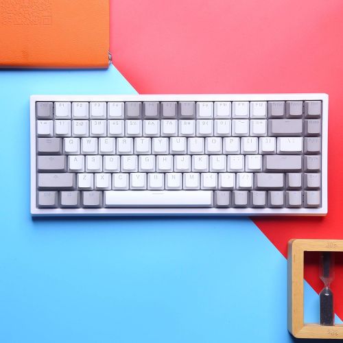  YUNZII KC84 84 Keys Hot Swappable Wired Mechanical Keyboard with PBT Dye-subbed Keycaps, Programmable, RGB,NKRO,Type-C Cable for Win/Mac/Gaming/Typist (Gateron Red Switch, White)