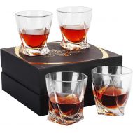 [아마존베스트]Whiskey Glasses - YUOIOYU Old Fashioned Whiskey Glasses Set of 4, Crystal Rocks Glasses with Luxury Gift Box, 10 Oz Rocks Barware For Scotch, Bourbon, Liquor and Cocktail Drinks