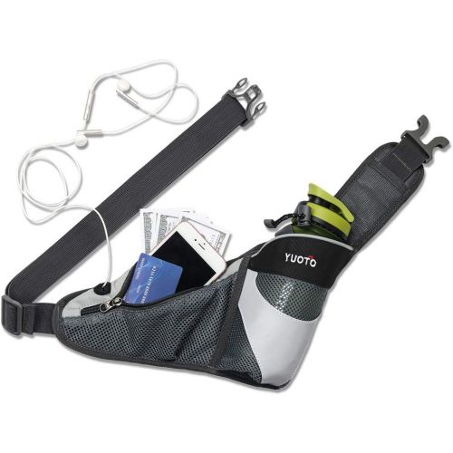  YUOTO Waist Pack with Water Bottle Holder for Running Walking Hiking Runners Hydration Belt