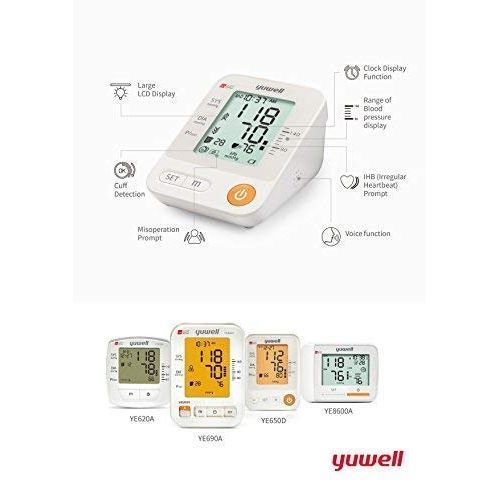  YUWELL Yuwell Electronic Automatic Blood Pressure Monitor Large HD LCD Screen, FDA Approved, with Voice Broadcast