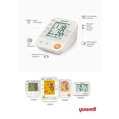  YUWELL Yuwell Electronic Automatic Blood Pressure Monitor Large HD LCD Screen, FDA Approved, with Voice Broadcast