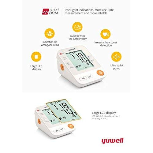  YUWELL Yuwell Electronic Automatic Blood Pressure Monitor Large HD LCD Screen, FDA Approved, with Voice Broadcast