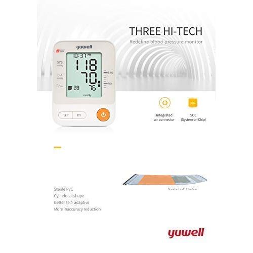  YUWELL Yuwell Electronic Automatic Blood Pressure Monitor Large HD LCD Screen, FDA Approved, with Voice...