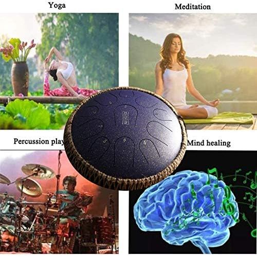  [아마존베스트]YWJJMY 15 Notes Steel Tongue Drum 13 Inch Handpan Drum Harmonic Tank Drum Meditation Yoga Zen with Beater Travel Bag for Beginners Music Lovers Gift (Colour: Red)