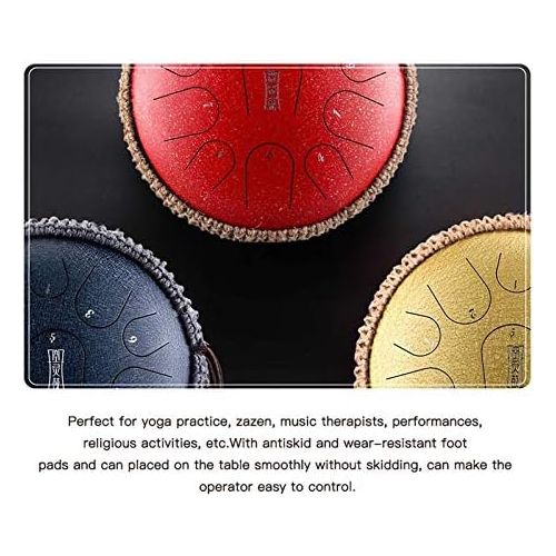  [아마존베스트]YWJJMY 15 Notes Steel Tongue Drum 13 Inch Handpan Drum Harmonic Tank Drum Meditation Yoga Zen with Beater Travel Bag for Beginners Music Lovers Gift (Colour: Red)