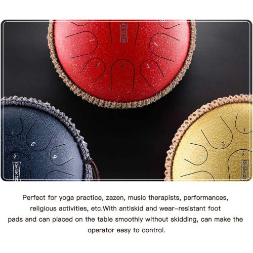  [아마존베스트]YWJJMY 15 Notes Steel Tongue Drum 13 Inch Handpan Drum Harmonic Tank Drum Meditation Yoga Zen with Beater Travel Bag for Beginners Music Lovers Gift (Colour: Red)