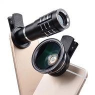 YWNC Phone Lens 22X Telephoto Telescope Zoom HD Optical Zoom Lens Micro Mobile Phone Lens Telescope Camera For Iphone Samsung Android Smartphones (Black)