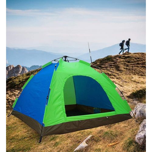  YWYU Outdoor-Zelt 4 Personen Vollautomatisches Federzelt Campingzelt Einzelschicht wasserdichtes umweltfreundliches Gewebe fuer Strand, Outdoor, Reisen, Wandern, Camping, Angeln