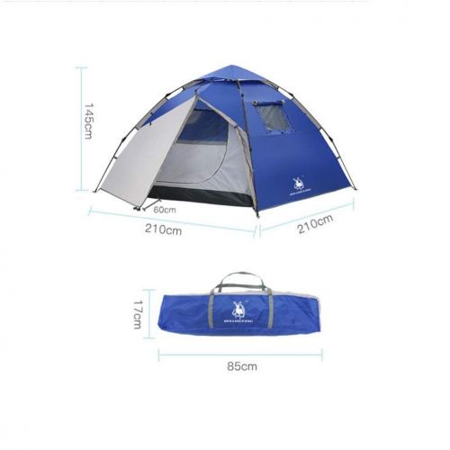  YWYU Outdoor-Zelt 3-4 Personen Familie Freizeit Doppel-Regen-Campingzelt Fruehling Automatische Skelett, Oxford-Tuch fuer Strand, Outdoor, Reisen, Wandern, Camping, Angeln, Angeln