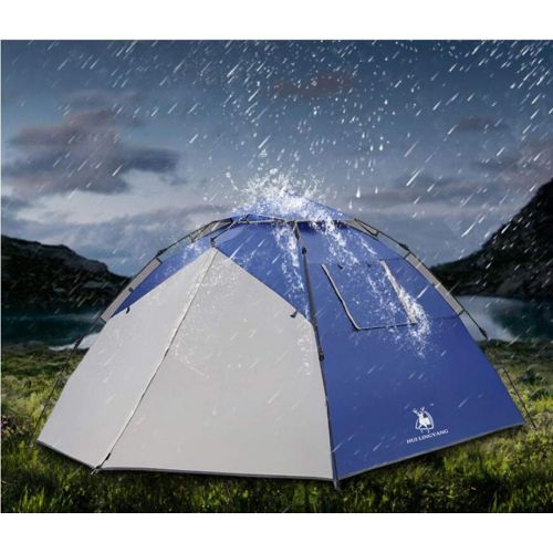  YWYU Outdoor-Zelt 3-4 Personen Familie Freizeit Doppel-Regen-Campingzelt Fruehling Automatische Skelett, Oxford-Tuch fuer Strand, Outdoor, Reisen, Wandern, Camping, Angeln, Angeln