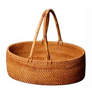 YX Xuan Yuan Picnic Basket - Japanese Vintage Rattan Basket Tea Set Storage Basket Handmade Tea Bag Travel Portable Picnic Basket Fruit Basket (30x25x17.5cm) Picnic Basket