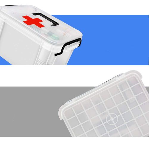  YX Medical box YangXu Medical Box-polyethylene Material, Light and Easy to take Moisture and dustproof, Thick and Durable Easy to Clean Multi-Function Double-Layer Large Capacity, Household Doubl