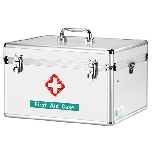  YX Medical box YangXu Medical box - aluminum alloy material, light and easy to take shoulder, fire and moisture, family medicine box household storage box medical medical first aid kit out of tra