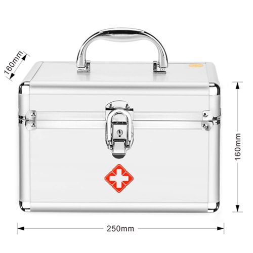  YX Medical box YangXu Medical box - aluminum alloy material, light and easy to take shoulder, fire and moisture, family medicine box household storage box medical medical first aid kit out of tra