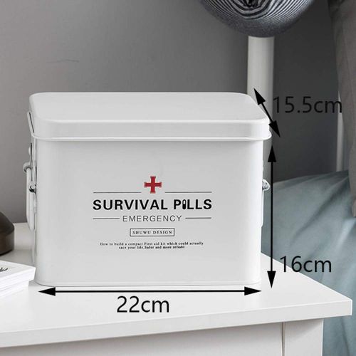  YX Medical box YangXu Medical box - galvanized iron material, simple portable portable moisture-proof dust-proof insect-proof large capacity, family small medicine box household medicine box fami