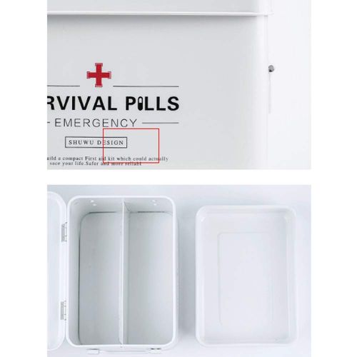  YX Medical box YangXu Medical box - galvanized iron material, simple portable portable moisture-proof dust-proof insect-proof large capacity, family small medicine box household medicine box fami