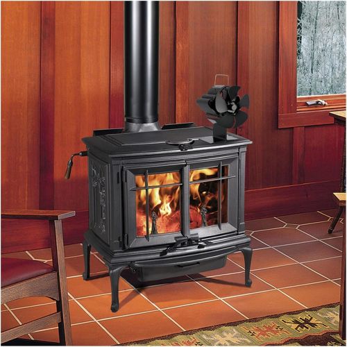  YXYX Indoor Fireplace Blower 5 Blades Heat Powered Stove Fan Black Fireplace Log Wood Burner Eco Fan Quiet Home Fireplace Fan Efficient Heat Distribution