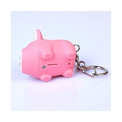  [아마존베스트]Y&Y Star 3pcs/lot Cartoon Oink Piggy Light & Sound Keychains Pink, Beige, Black Little Piggy Design Led Keychain Flashlight (3pcs)