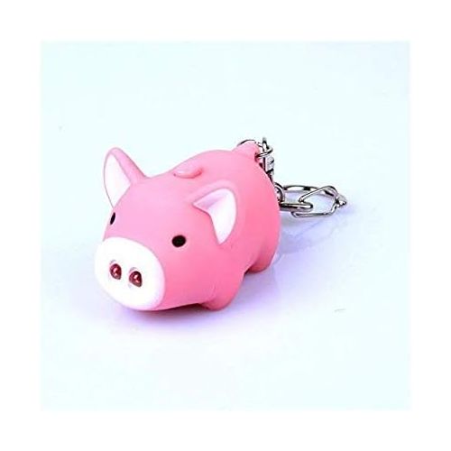  [아마존베스트]Y&Y Star 3pcs/lot Cartoon Oink Piggy Light & Sound Keychains Pink, Beige, Black Little Piggy Design Led Keychain Flashlight (3pcs)