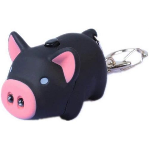 [아마존베스트]Y&Y Star 3pcs/lot Cartoon Oink Piggy Light & Sound Keychains Pink, Beige, Black Little Piggy Design Led Keychain Flashlight (3pcs)