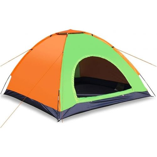  YYDS Tents for Camping Travel Portable Tent Waterproof Anti UV Camping Tent Outdoor Hiking 1-2/3-4 People Couple Family Camping Camping Tents (Color : Green Orange, Size : 1-2 Pers