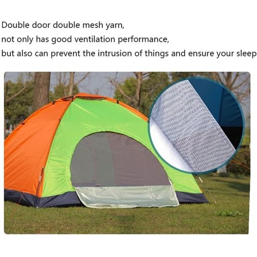  YYDS Tents for Camping Travel Portable Tent Waterproof Anti UV Camping Tent Outdoor Hiking 1-2/3-4 People Couple Family Camping Camping Tents (Color : Green Orange, Size : 1-2 Pers