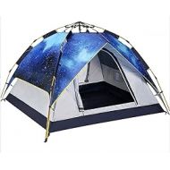 YYDS Tents for Camping Starry Sky Hydraulic Tent Automatic Quick Camping Tent Wind and Rain Outdoor Tent Seaside Tourism Supplies 3-4 People Camping Tents (Color : Blue)